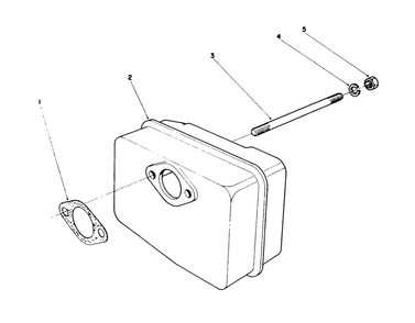 Muffler Assembly (Engine Model 47pp3-5) Diagram and Parts List for 38185 4900001 - 4999999 Toro Snow Blower