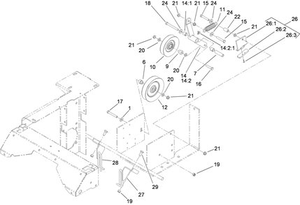 Drive Idler Assembly Diagram and Parts List for 74291 (290000001-290999999)(2009) Toro Lawn Mower
