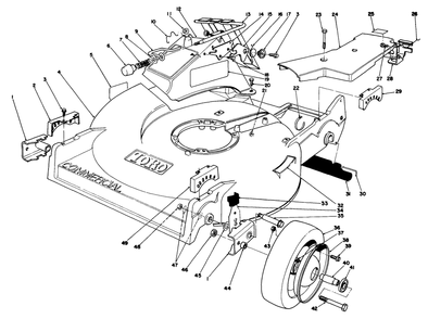 Housing Assembly (Model 22035) Diagram and Parts List for 22035 8002990 - 8999999 Toro Lawn Mower