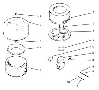 Air Cleaner/Intake Engine Kohler Model No. Mv16s-Type Ps56519 Diagram and Parts List for 30180 590001 - 599999 Toro Lawn Tractor Accessories