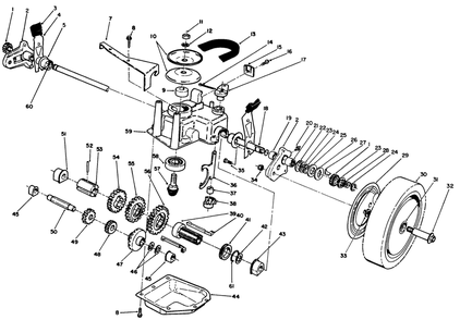 Gear Case Assembly Diagram and Parts List for 20631 9000001 - 9999999 Toro Lawn Mower