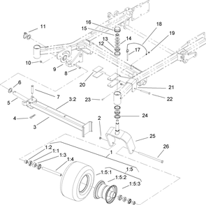 Caster And Z Stand Assembly Diagram and Parts List for 74269 (240000001-240999999)(2004) Toro Lawn Mower