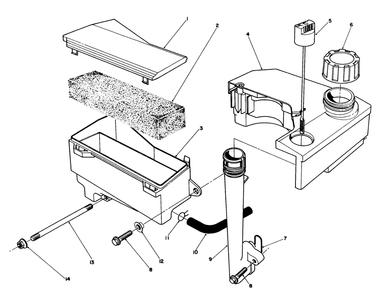 Air Cleaner & Fuel Tank Assembly Diagram and Parts List for 20627C 7000001 - 7999999 Toro Lawn Mower