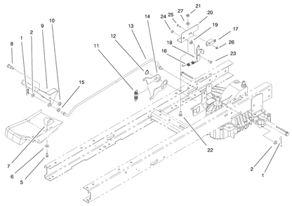 Hydro Transaxle Control Assembly Diagram and Parts List for 71221 9900001 - 9999999 Toro Lawn Tractor