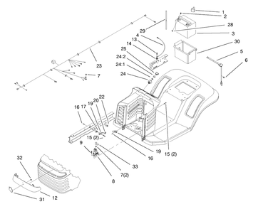 Electrical Assembly Diagram and Parts List for 71189 7900001 - 7999999 Toro Lawn Tractor