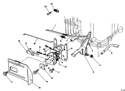 Governor Assembly (Engine No. Vmm1-5) Diagram and Parts List for 26625B 2000001 - 2999999 Toro Lawn Mower