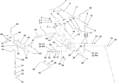 Handle And Control Assembly Diagram and Parts List for 39984 (280000001-280999999)(2008) Toro Lawn Mower
