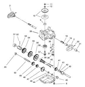Gear Case Assembly Diagram and Parts List for 20480 7900001 - 7999999 Toro Lawn Mower