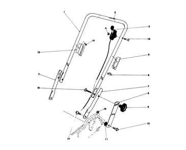 Handle Assembly Diagram and Parts List for 20698 8000001 - 8999999 Toro Lawn Mower