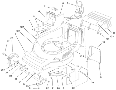 Housing Assembly Diagram and Parts List for 21052 8900001 - 8999999 Toro Lawn Mower