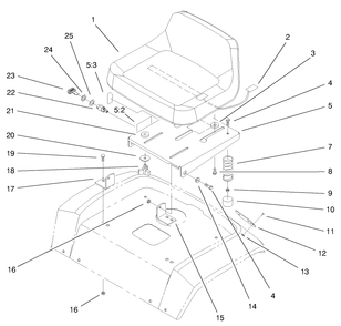 Seat Assembly Diagram and Parts List for 72070 9900001 - 9999999 Toro Lawn Tractor
