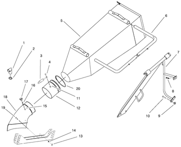 37" Bag And Frame Assembly Diagram and Parts List for 30129 490001 - 499999 Toro Lawn Tractor Accessories