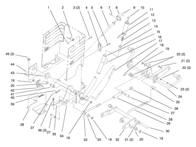 Lift Lever And Height Of Cut Diagram and Parts List for 72110 8900600 - 8999999 Toro Lawn Tractor