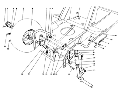Front Axle Assembly Diagram and Parts List for 57358 7000001 - 7999999 Toro Lawn Mower