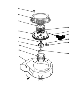Recoil Assembly Diagram and Parts List for 59257 5000001 - 5999999 Toro Engine