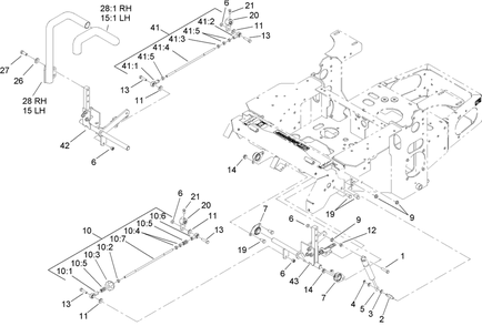 Motion Control Assembly Diagram and Parts List for 74450TE (290000001-290999999)(2009) Toro Lawn Mower
