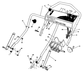 Handle Assembly Diagram and Parts List for 20624 6000001 - 6999999 Toro Lawn Mower