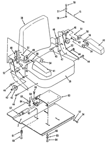 Seat Diagram and Parts List for 74140 49000001 - 49999999 Toro Lawn Tractor