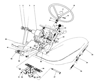 Pedals And Steering Wheel Assembly Diagram and Parts List for 30775 600001 - 699999 Toro Lawn Tractor