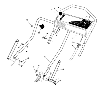Handle Assembly Diagram and Parts List for 20747C 8000001 - 8999999 Toro Lawn Mower