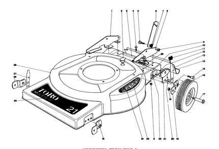 Housing Assembly Diagram and Parts List for 18017 0000001 - 0999999 Toro Lawn Mower