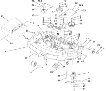 Part Location Diagram of 107-1677 Toro Deck Decal Assembly