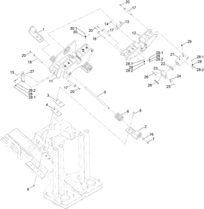 Front Wrench Assembly Diagram and Parts List for 23898 400000000 - 999999999 Toro Lawn Tractor Accessories