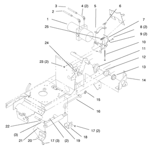 Power Lift Diagram and Parts List for 72110 6900001 - 6999999 Toro Lawn Tractor