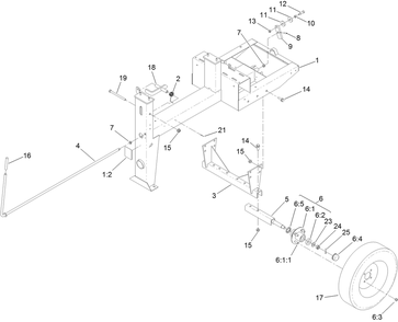 Frame And Axle Assembly Diagram and Parts List for 60217 322000001 - 322999999 Toro Cement Mixer