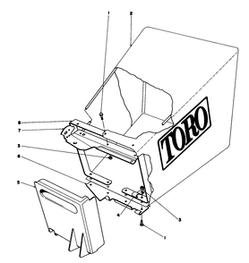 Grass Bag Assembly Diagram and Parts List for 20755 2000001 - 2999999 Toro Lawn Mower