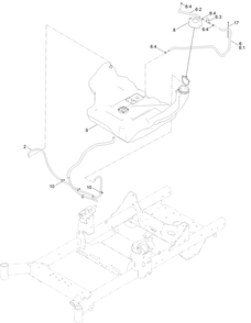 Fuel Tank And Vent Hose System Assembly Diagram and Parts List for 76601 409103364 - 410399999 Toro Lawn Tractor