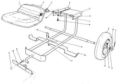 Sulky Kit Model No.30122 (Optional) Diagram and Parts List for 30114 1000001 - 1999999 Toro Lawn Tractor Accessories