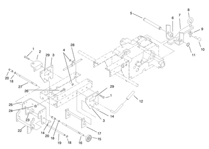 Hitch Assembly Diagram and Parts List for 73428 8900001 - 8900499 Toro Lawn Tractor