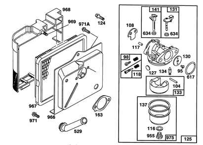 Engine Briggs & Stratton Model 122702-3171-01 Diagram and Parts List for 20215 2000001 - 2999999 Toro Lawn Mower
