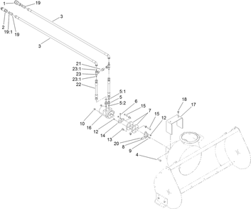 Hydraulic Hose And Motor Assembly Diagram and Parts List for 22456 400000000 - 401999999 Toro Snow Blower