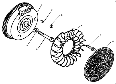 Flywheel Diagram and Parts List for 73363 6900001 - 6999999 Toro Lawn Tractor