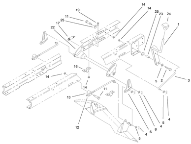 Height Of Cut Components Assembly Diagram and Parts List for 71209 9900001 - 9999999 Toro Lawn Tractor