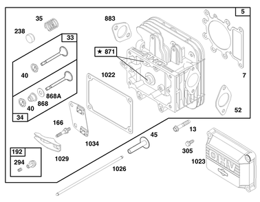 Engine Briggs & Stratton Model 28n777-0174-01 Diagram and Parts List for 71219 7900001 - 7999999 Toro Lawn Tractor