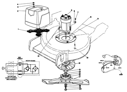 Motor & Blade Assembly Diagram and Parts List for 20564 0000001 - 0999999 Toro Lawn Mower