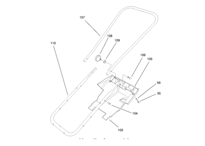 Handle Assembly Diagram and Parts List for 38175 8900001 - 8999999 Toro Snow Blower