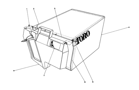 Grass Bag Assembly Diagram and Parts List for 20790 0000001 - 0999999 Toro Lawn Mower