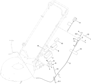 Electrical Assembly Diagram and Parts List for 21751 400000000 - 410999999 Toro Lawn Mower