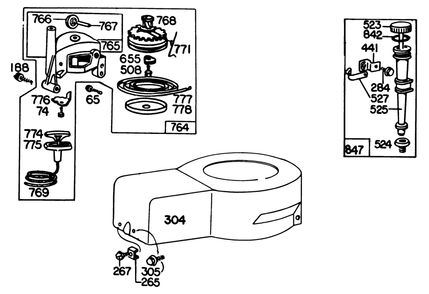 Starter & Shroud Assembly Model 92908-1956-01 Diagram and Parts List for 20755 0000001 - 0999999 Toro Lawn Mower