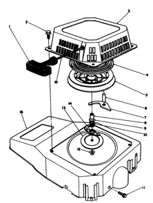 Recoil Assembly Diagram and Parts List for 20627C 7000001 - 7999999 Toro Lawn Mower