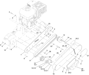Belt Drive Assembly Diagram and Parts List for 22615G 413000000 - 999999999 Toro Stump Grinder