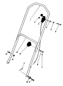 Handle Assembly Diagram and Parts List for 16165 4000001 - 4999999 Toro Lawn Mower