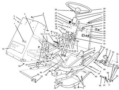 Frame & Steering Assembly Diagram and Parts List for 30612 790001 - 799999 Toro Lawn Tractor