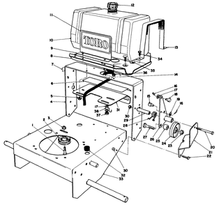 Frame Assembly Diagram and Parts List for 30103 8000001 - 8999999 Toro Lawn Tractor Accessories