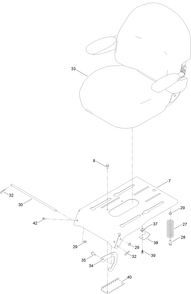 Seat Pan Assembly Diagram and Parts List for 74875 400000000 - 411899999 Toro Lawn Tractor