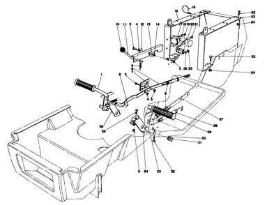 Brake & Clutch Pedal Assembly Diagram and Parts List for 57385 0000001 - 0999999 Toro Lawn Tractor